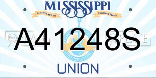 A41248S Mississippi License Plate