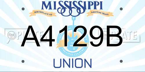 A4129B Mississippi License Plate