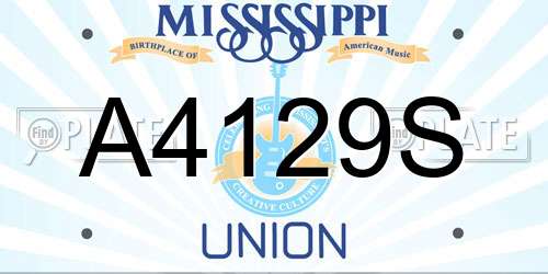 A4129S Mississippi License Plate