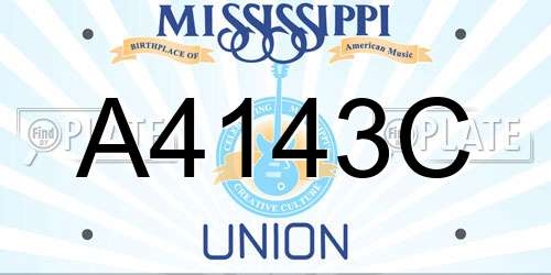 A4143C Mississippi License Plate