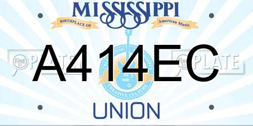 A414EC Mississippi License Plate