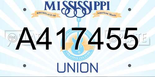 A417455 Mississippi License Plate
