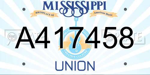 A417458 Mississippi License Plate