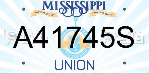 A41745S Mississippi License Plate