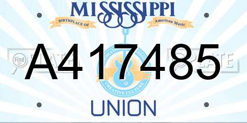 A417485 Mississippi License Plate