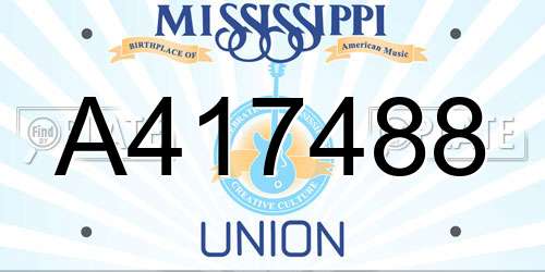 A417488 Mississippi License Plate