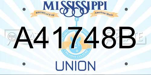 A41748B Mississippi License Plate