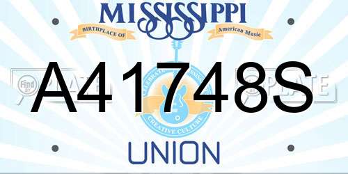 A41748S Mississippi License Plate