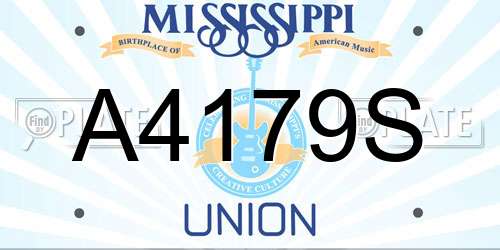 A4179S Mississippi License Plate