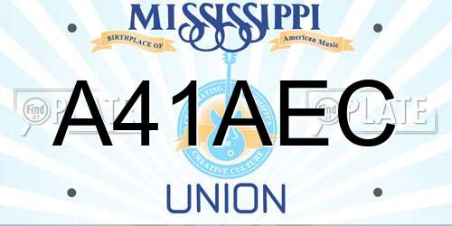 A41AEC Mississippi License Plate