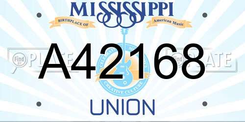 A42168 Mississippi License Plate