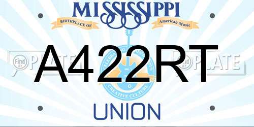 A422RT Mississippi License Plate