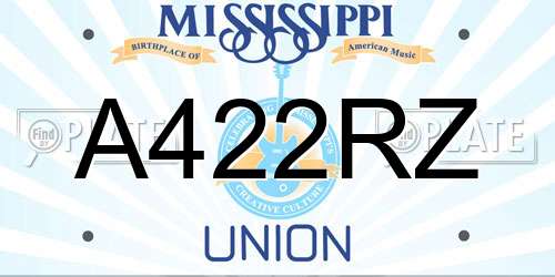 A422RZ Mississippi License Plate