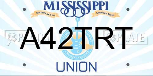 A42TRT Mississippi License Plate