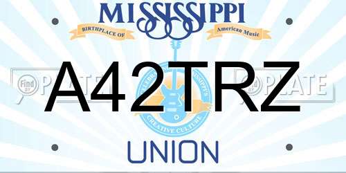 A42TRZ Mississippi License Plate