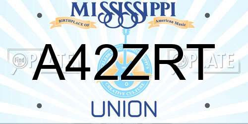 A42ZRT Mississippi License Plate