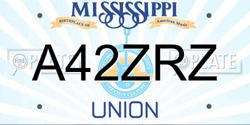 A42ZRZ Mississippi License Plate