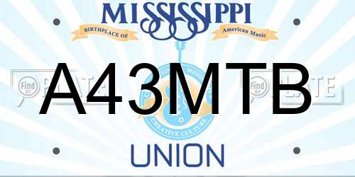 A43MTB Mississippi License Plate