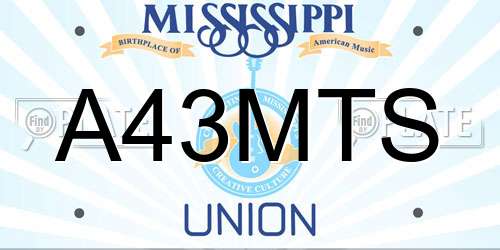 A43MTS Mississippi License Plate