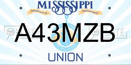 A43MZB Mississippi License Plate