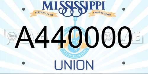 A440000 Mississippi License Plate