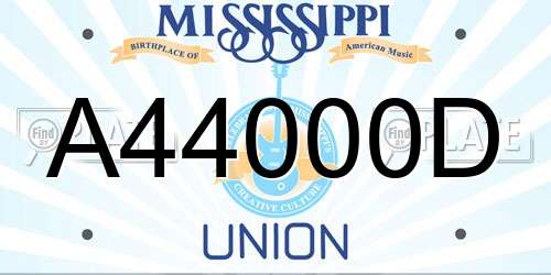 A44000D Mississippi License Plate