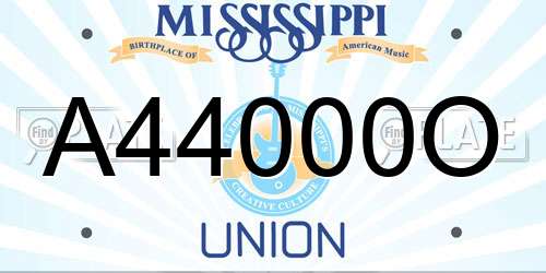 A44000O Mississippi License Plate