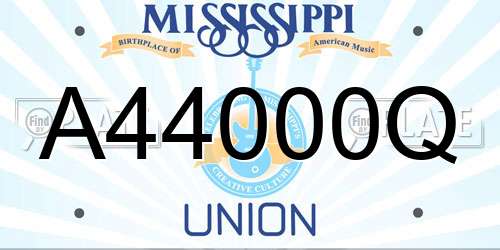 A44000Q Mississippi License Plate