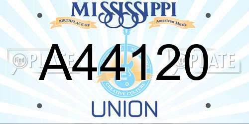 A44120 Mississippi License Plate