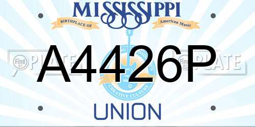 A4426P Mississippi License Plate