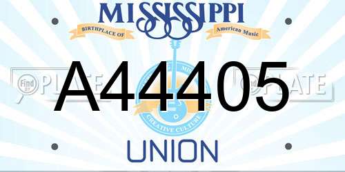 A44405 Mississippi License Plate