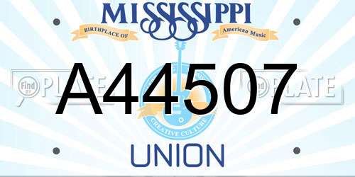 A44507 Mississippi License Plate
