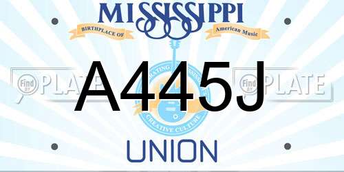 A445J Mississippi License Plate