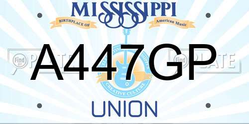 A447GP Mississippi License Plate