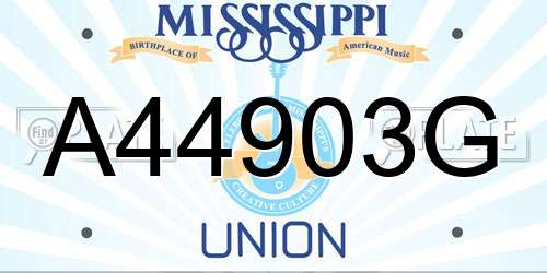 A44903G Mississippi License Plate
