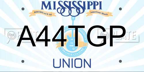 A44TGP Mississippi License Plate