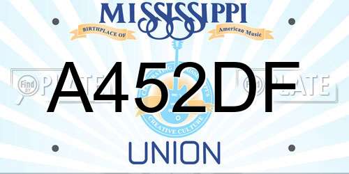 A452DF Mississippi License Plate