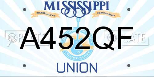 A452QF Mississippi License Plate