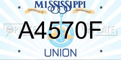 A4570F Mississippi License Plate