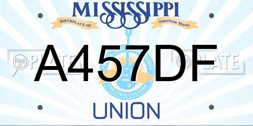 A457DF Mississippi License Plate