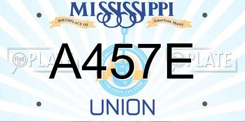 A457E Mississippi License Plate