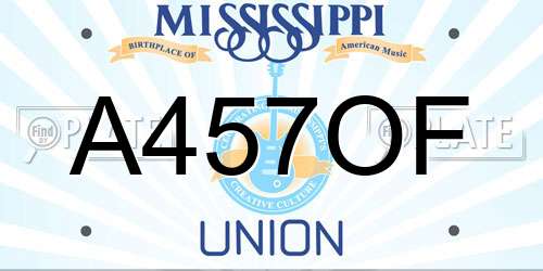 A457OF Mississippi License Plate