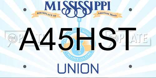 A45HST Mississippi License Plate