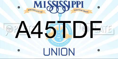 A45TDF Mississippi License Plate