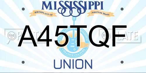A45TQF Mississippi License Plate