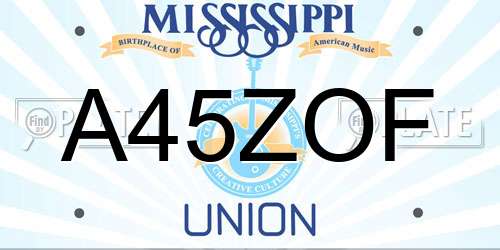 A45ZOF Mississippi License Plate