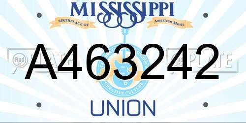 A463242 Mississippi License Plate
