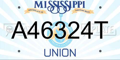 A46324T Mississippi License Plate