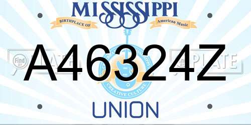 A46324Z Mississippi License Plate