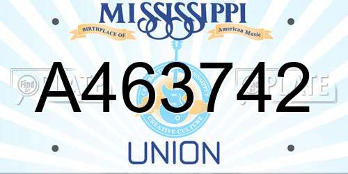 A463742 Mississippi License Plate